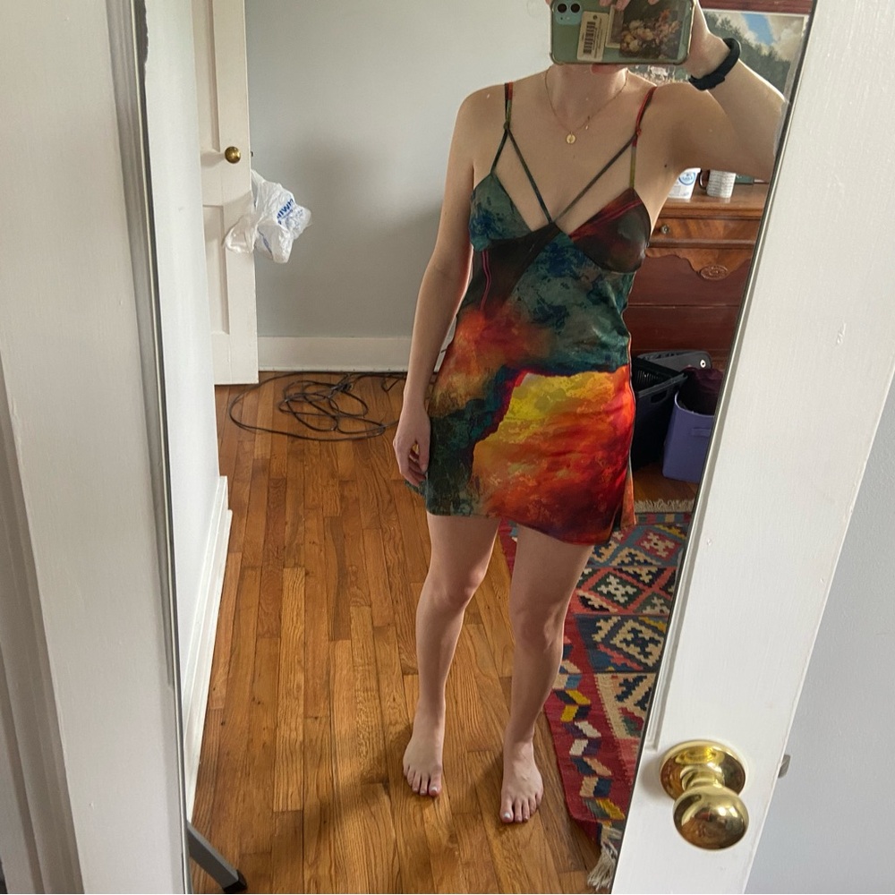 Urban Outfitters Rainbow mini dress Sz XS
